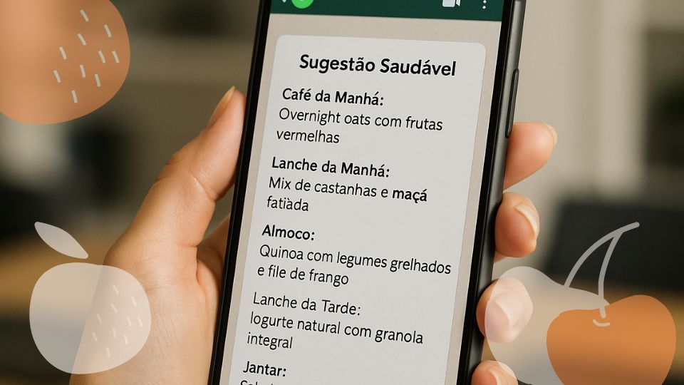 Tela de WhatsApp com cardápio personalizado